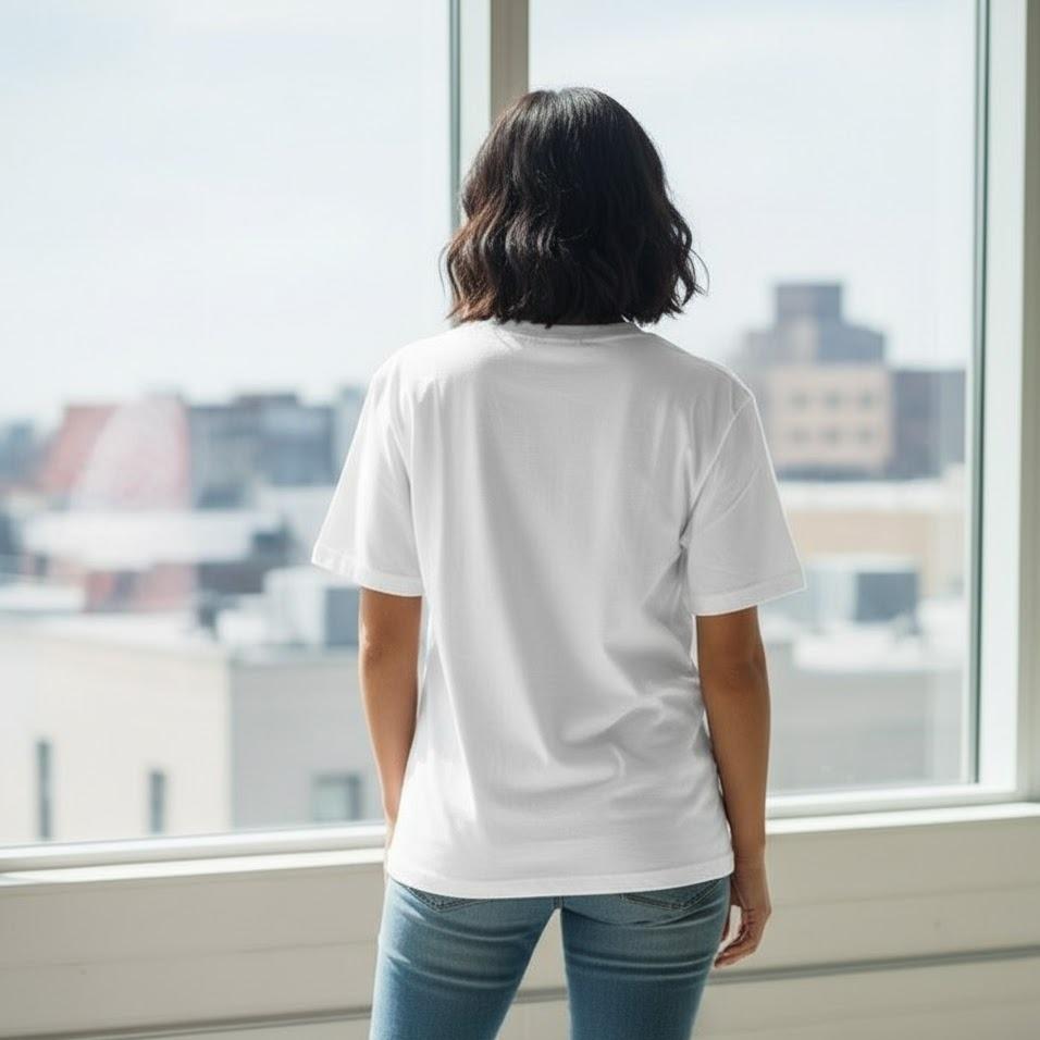 W24-20020 Women's Cotton Top in Crew Neck Fashionable Tee Shirt