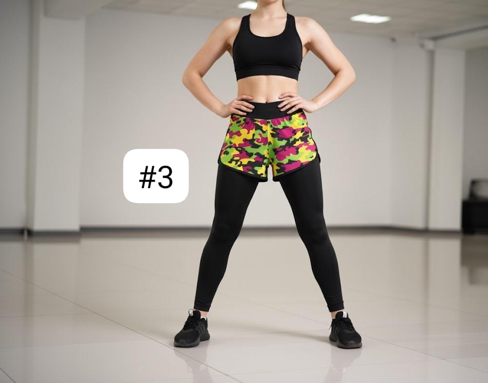 [BUY 1 GET 1] Women's Sports Leggings with Short Printed Design