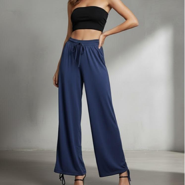 FPV10 Women's Classic Cotton Smooth Long Cut Pants with Botton Lace Downstrings