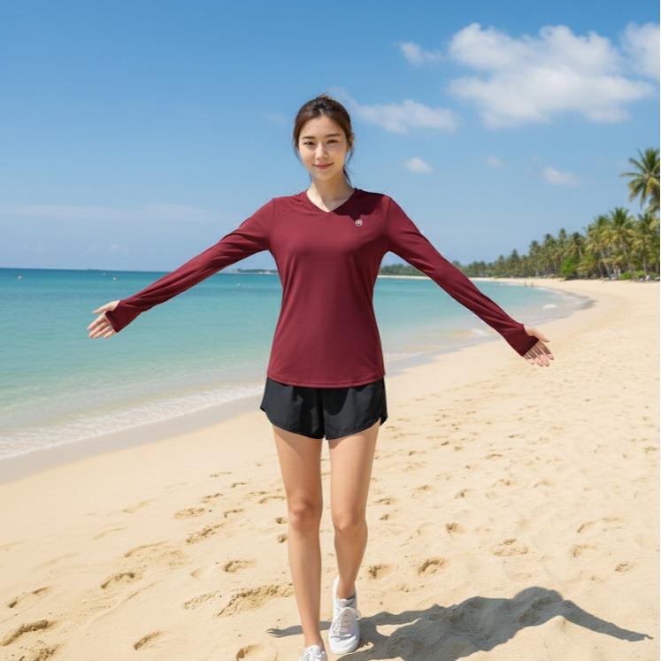 Women's Fall UV Blocker Long Sleeve with Finger Hole (#10)