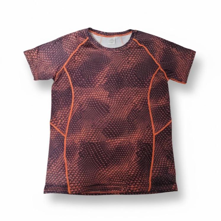 Male Teens Printed Design Rasg Guard T-shirt for Swimming