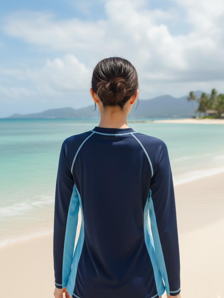 Women's Attarco Collections Swiming Plain RASH GUARD Longsleeve (#7)