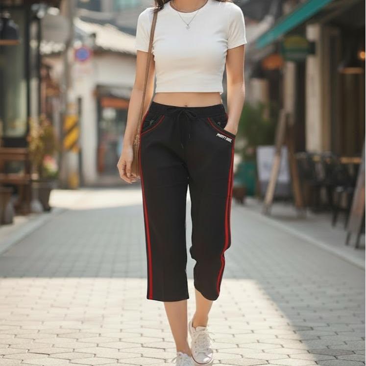 FP68054-7 Women's Classic Cotton Capri Pants with Different Lining