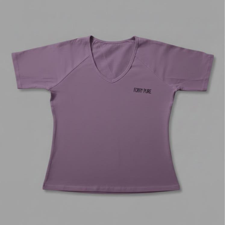 FP5765B/5765B-1 Women's Classic Cotton Tee Shirt with V-NECK Short Sleeve Casual Top