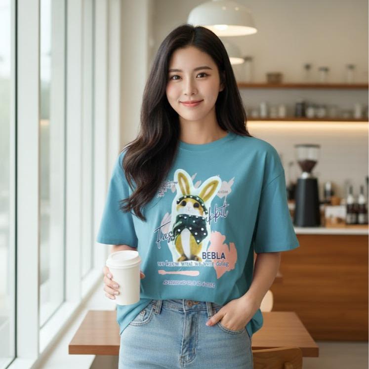 O'KIS Women's Cotton Tee Top Blouse/Shirt Assorted (OVERSIZED)