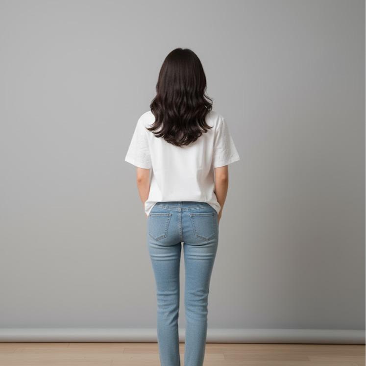 W24-20022 Women's Cotton Top in Crew Neck Fashionable Tee Shirt