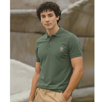 DESIGN Dry-fit Polo Shirt Men's Top Casual Korean Style (Short Sleeve with Logo Embraided)