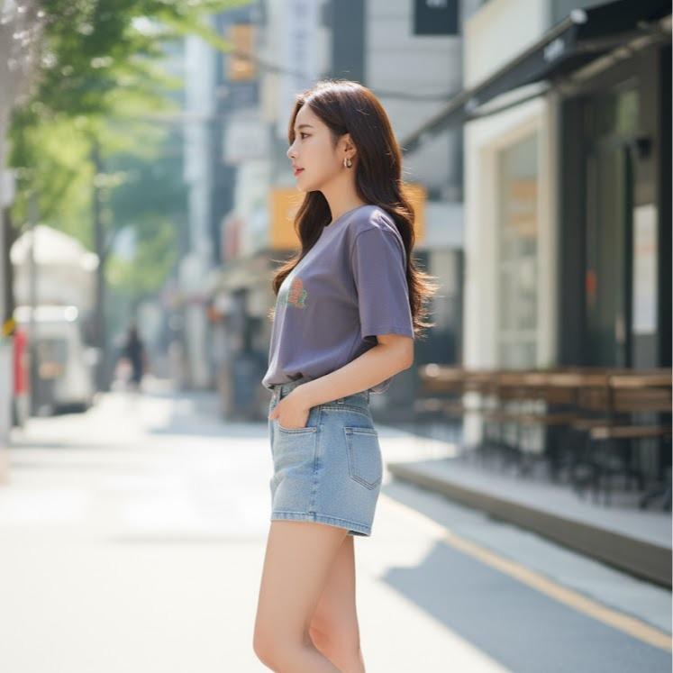 505SUMMER Women's Cotton Cool-toned Bling Tee Shirt