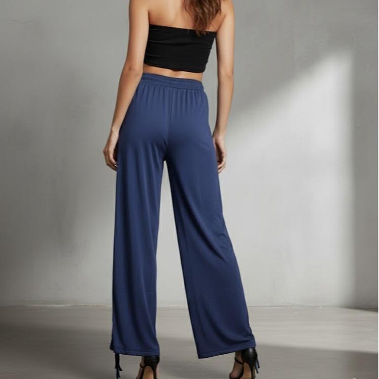 FPV10 Women's Classic Cotton Smooth Long Cut Pants with Botton Lace Downstrings