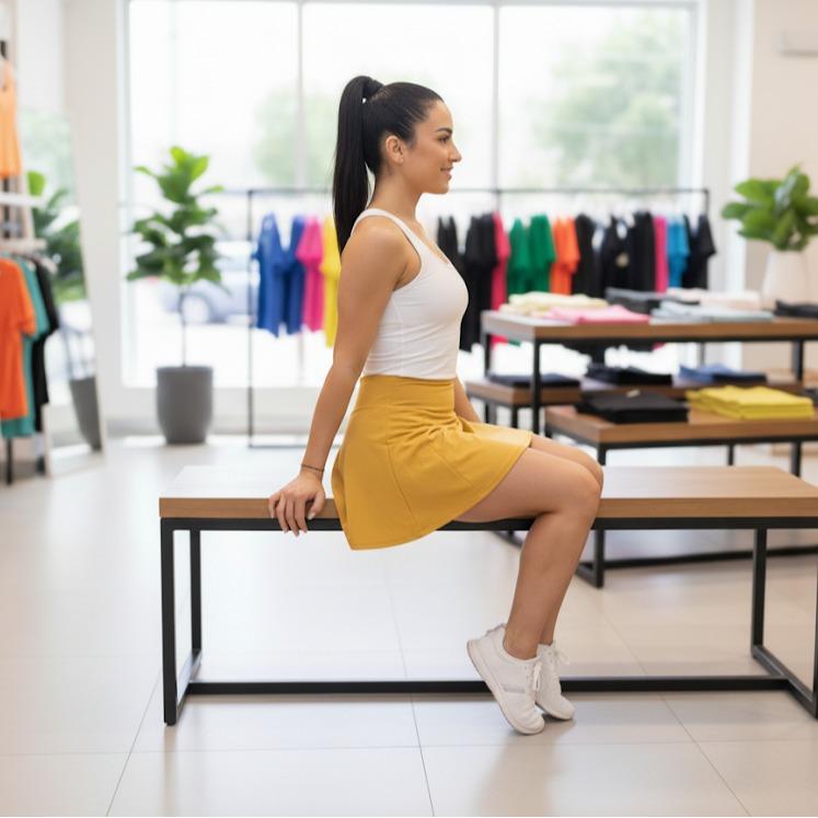 Women's High Waisted Musted Color Active Sport Running Skirts (#39)