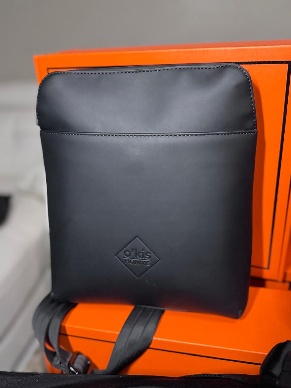 HESHE Okis Bags Collection 240*60*275 Leather Cross Body Bag Black (OK30250509)