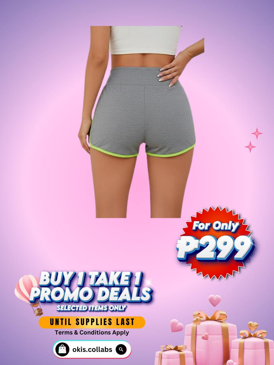 Women's Neon Trim High-Waist Athletic Shorts