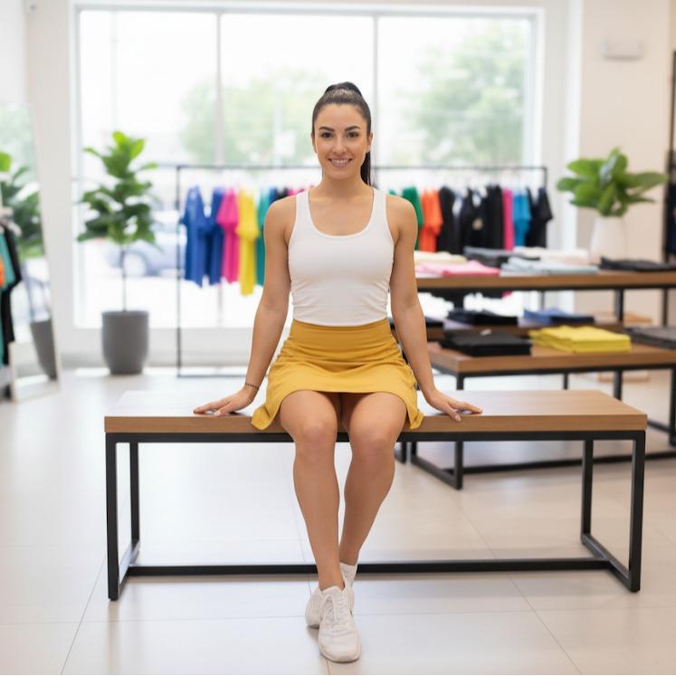 Women's High Waisted Musted Color Active Sport Running Skirts (#39)