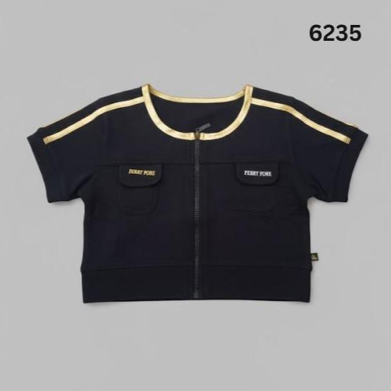 FP6235 Women's Classic Ferry Pure Cotton CROPPED TOP  with Zipper