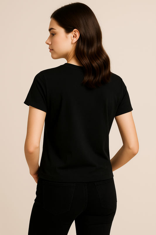 Black Firenze Crystal Signature Tee