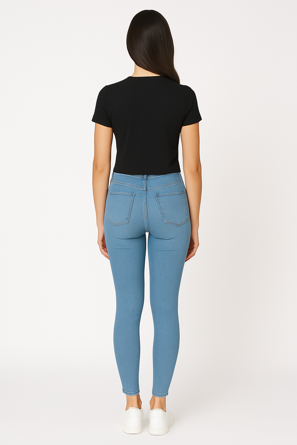 OKIS Black Tee Tops for Female (Heart Design)