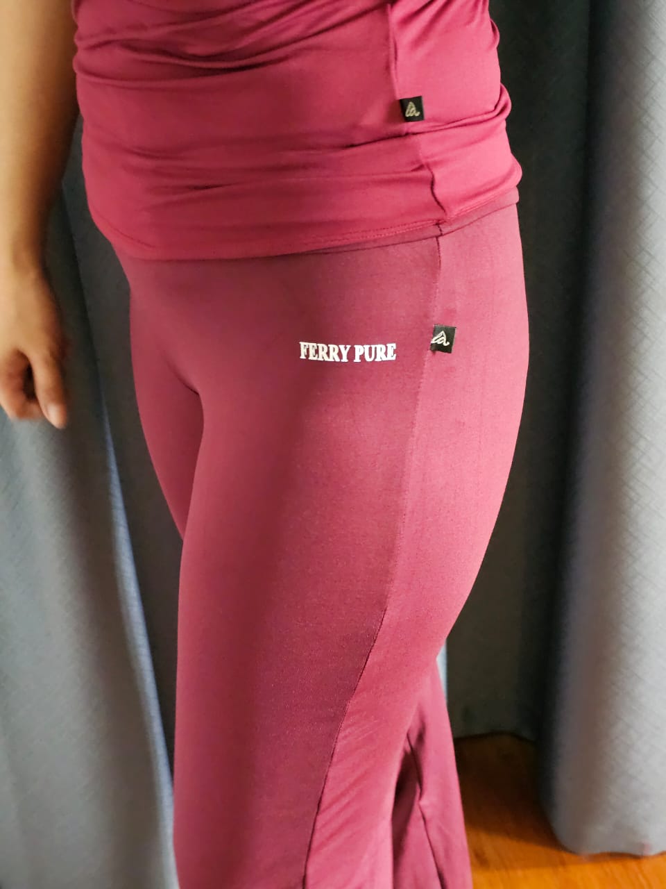 Maroon Flared Pants – Soft Stretch Fit with Ferry Pure Logo