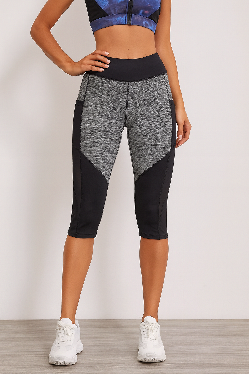 Mesh Panel High-Waist Active Leggings