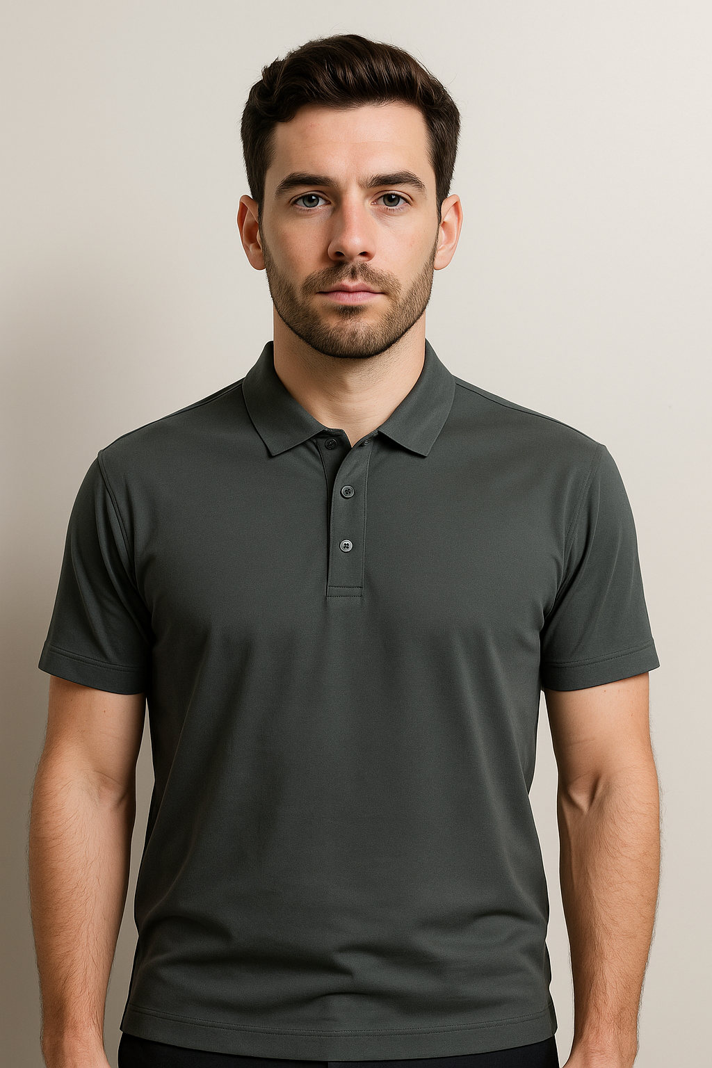 Dark Olive Short-Sleeve Polo Shirt