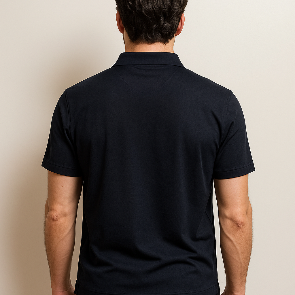 Black Classic Logo Short-Sleeve Polo Shirt