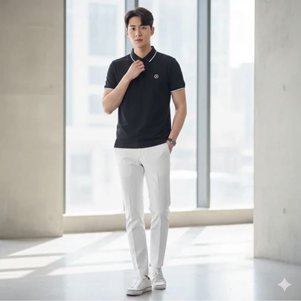 COLLECT- Men's Wear High Fashion Dry-fit Polo Shirt Korean Style with Different Logo