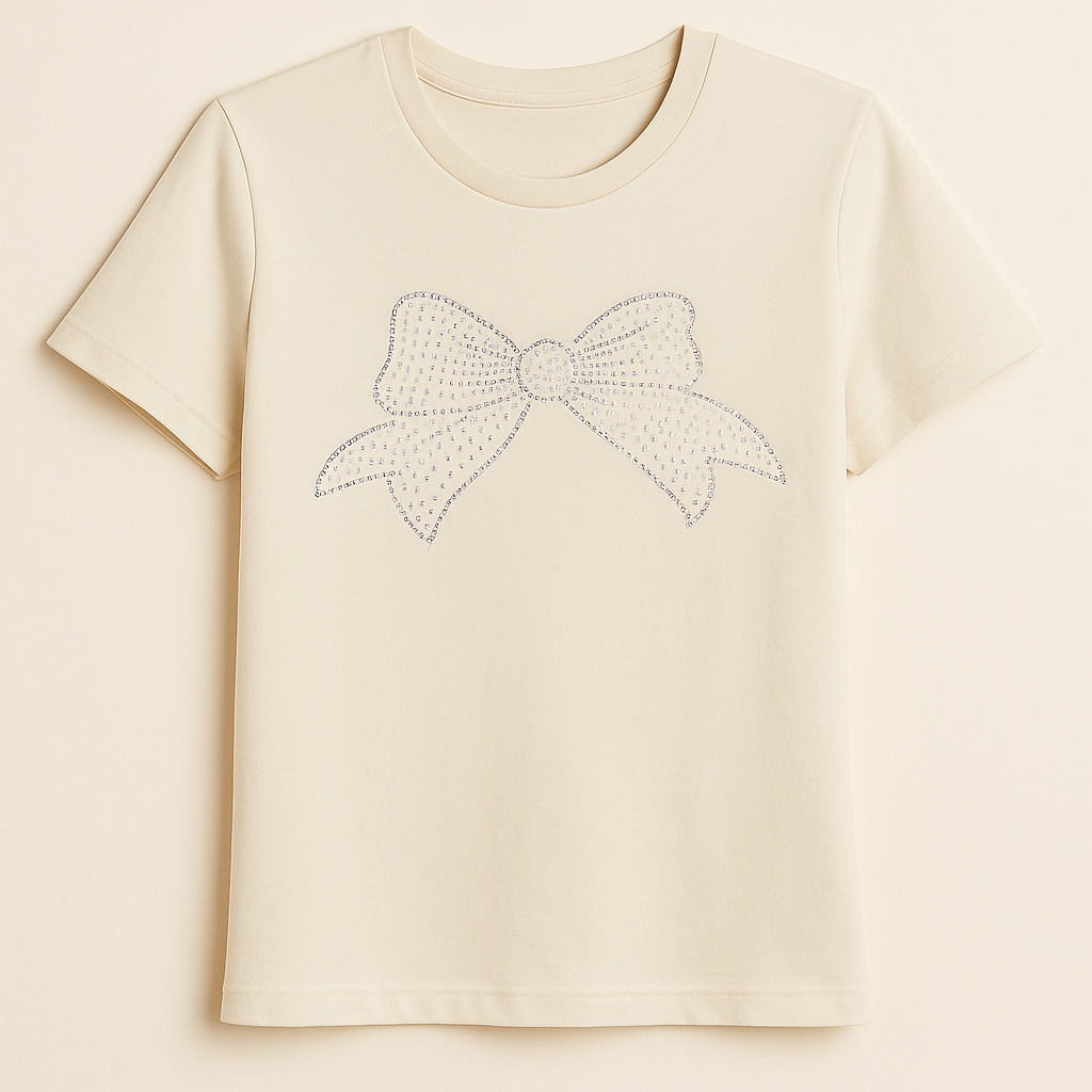 crop top white ribbon logo